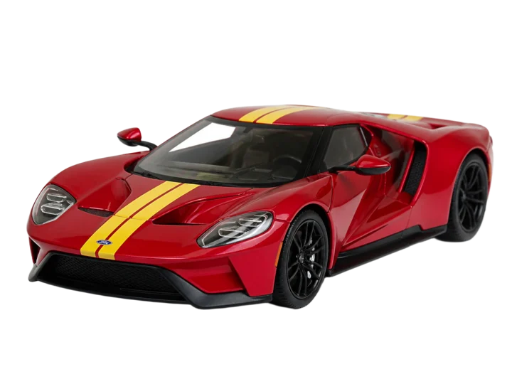 Miniature 1:43 Ford GT rouge à bandes jaunes